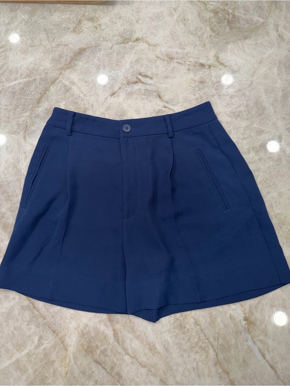 Lauren Ralph Lauren Navy High-Waist Tailored Shorts